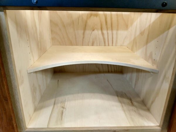 curved cabinet shelf