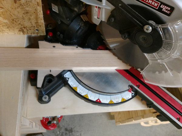 Cutting miters on a miter saw