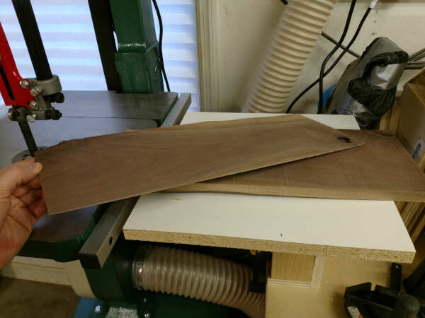 veneer cut from the band saw