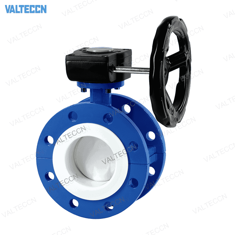 Worm Gear Operated PTFE Lined Flanged Butterfly Valve